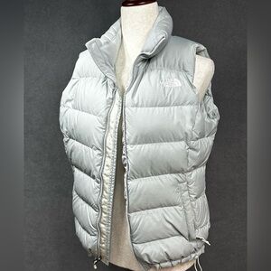 The North Face 700 Fill Goose Down Vest Womens Size Medium Full Zip Puffer Cloud